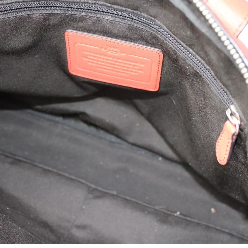 Coach Coral Leather Laptop Bag with Black Strap
